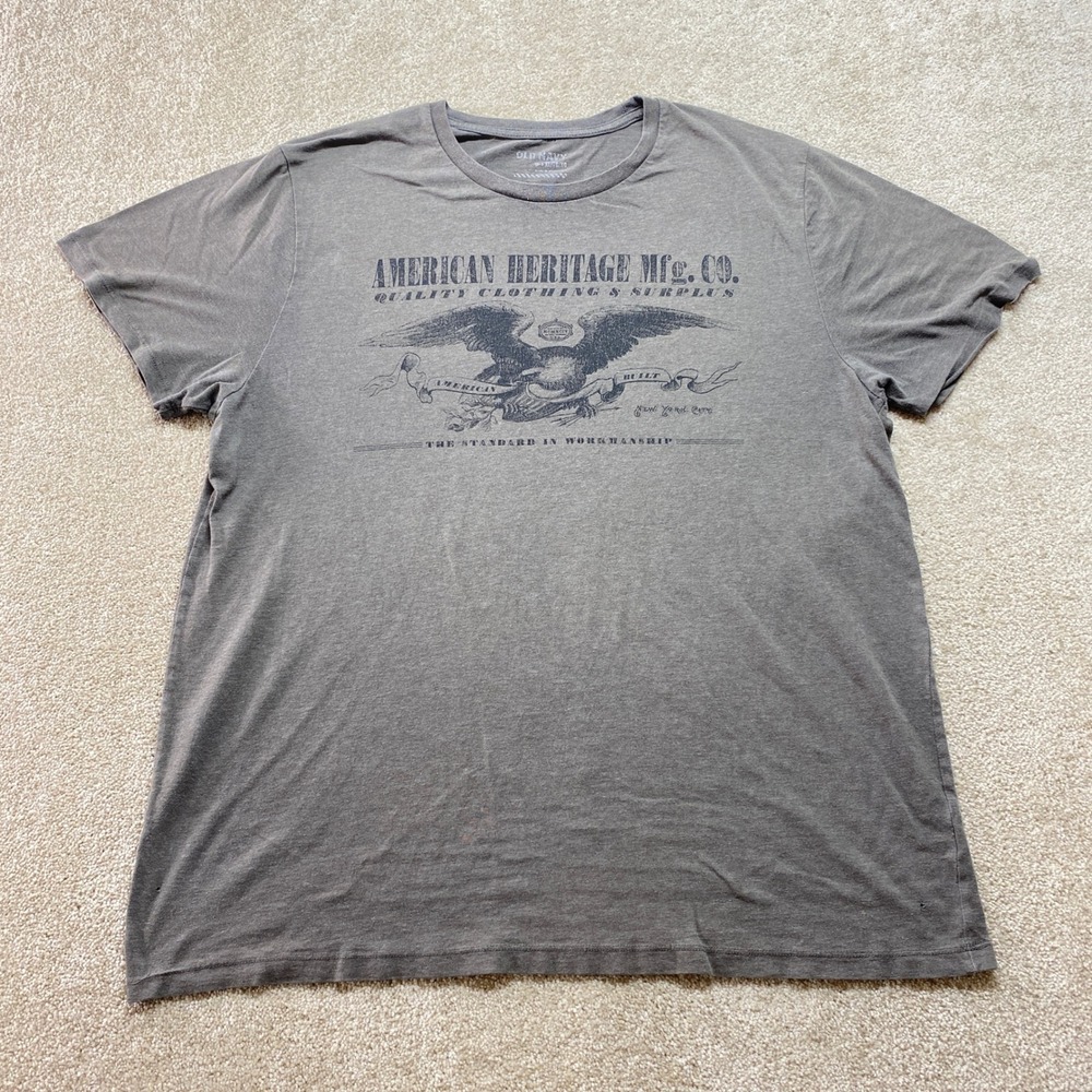 OLD NAVY Shirt Mens XL Gray American Heritage Eagle Graphic Tee